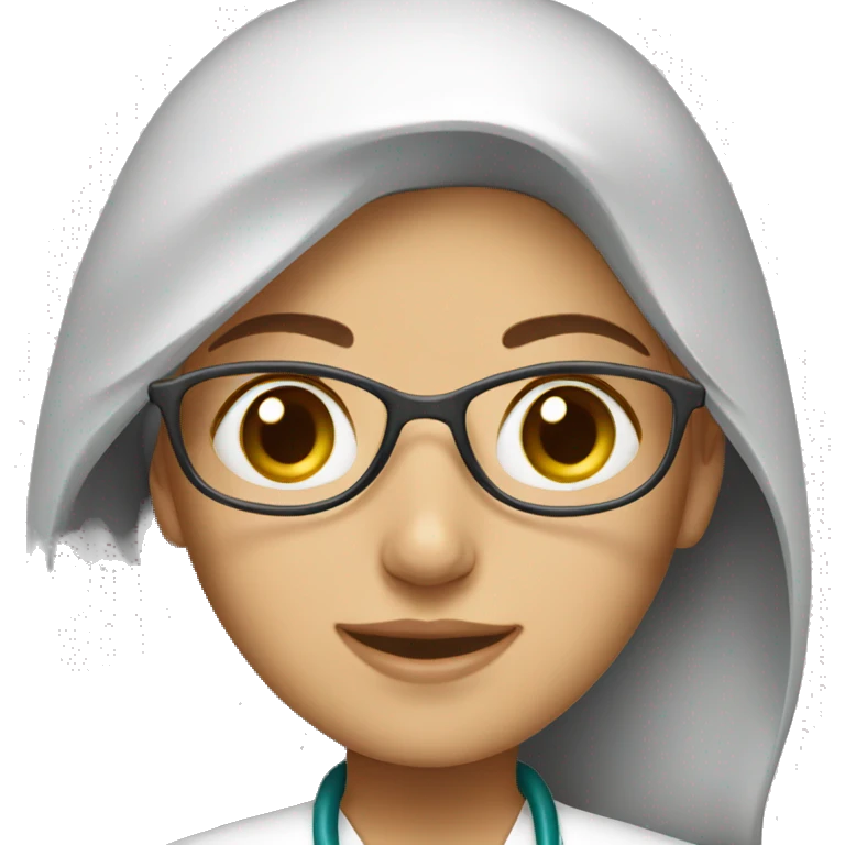 Iranian female doctor wearing a stethoscope emoji