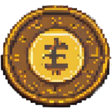 Pixel coin emoji