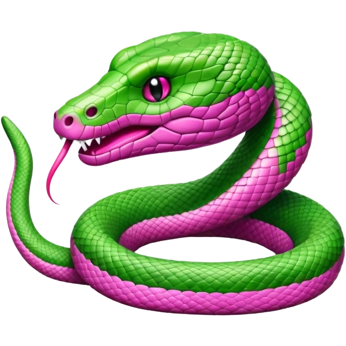 Serpiente con moño rosa emoji
