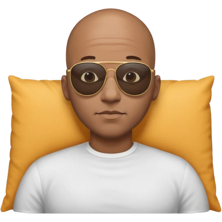 Bald black man with shades on laying down emoji