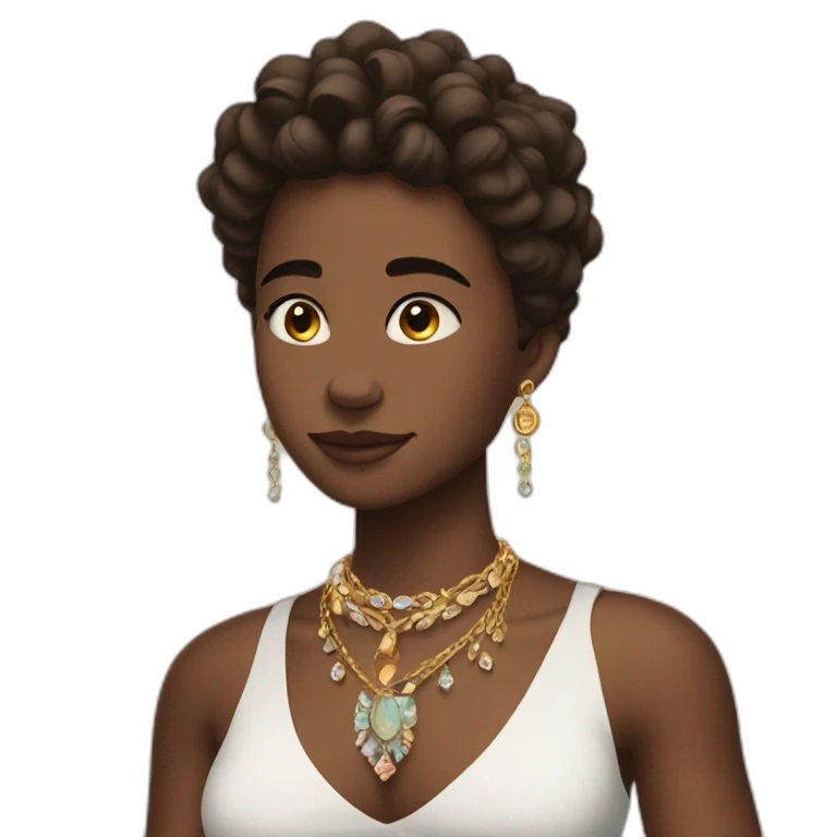 a 21 years old character with jewelry emoji