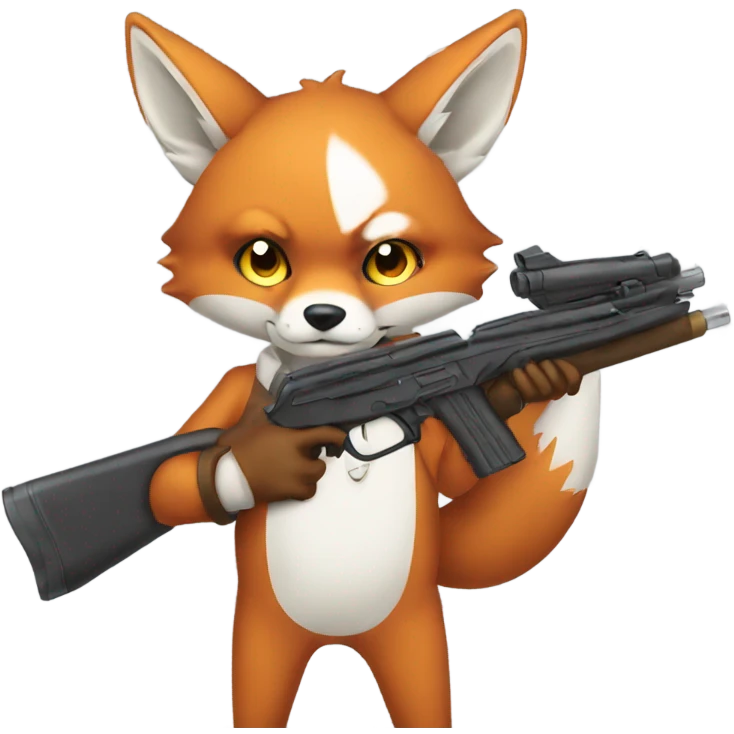 Fox  with gun anime emoji