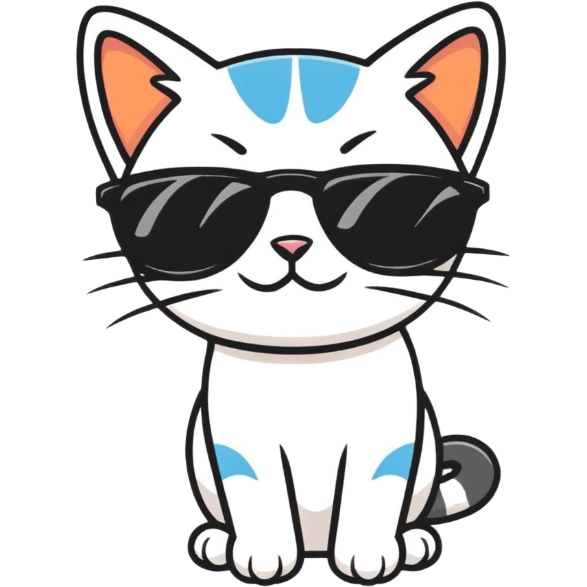 Cat with sunglasses emoji