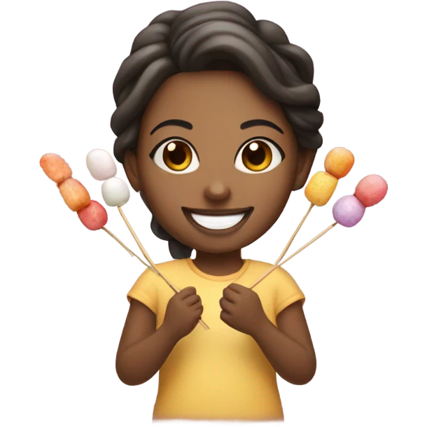 smiling girl with dango emoji