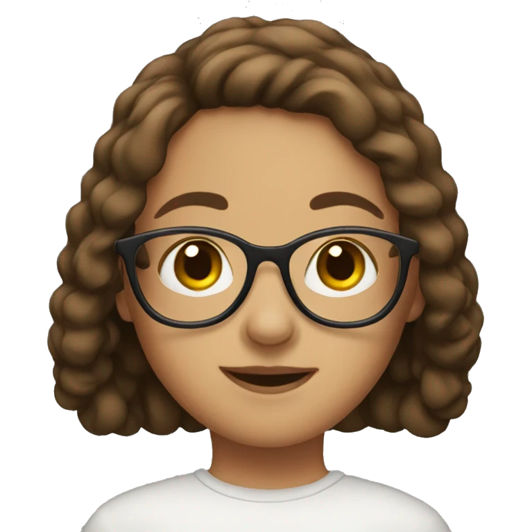 girl with brown hair and glasses  emoji