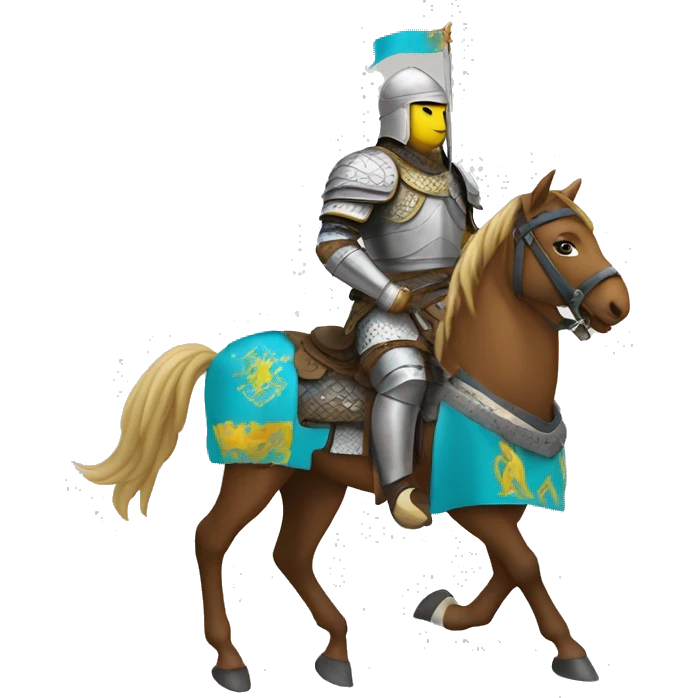 
Kazakh on horseback in armor emoji