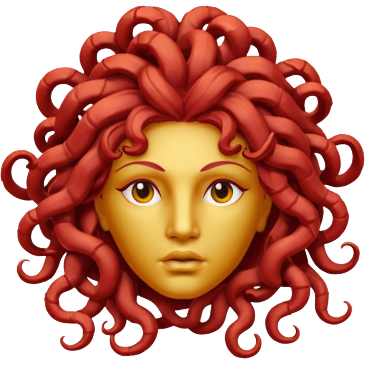 statue head medusa red hair emoji