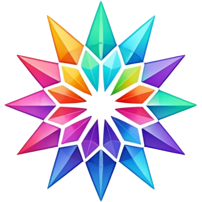 give me a 9 pointed star, multiple colors, very vibrant emoji