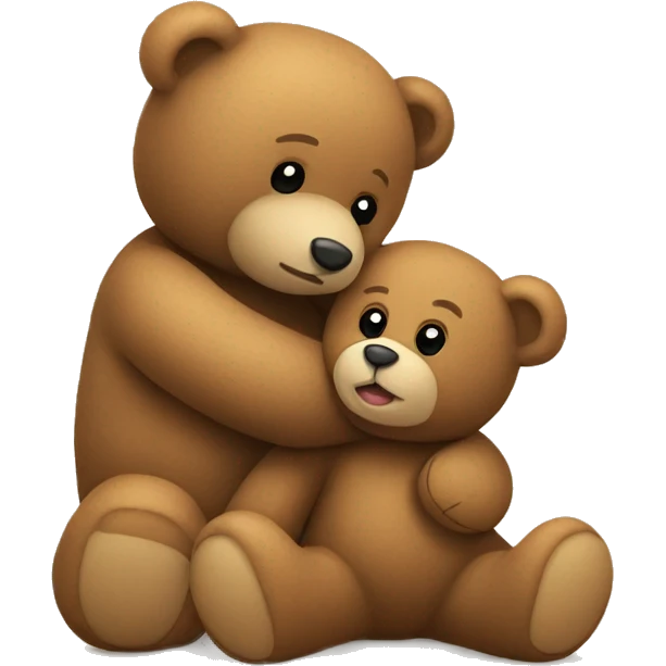 Teddy bear hugging another teddy bear emoji