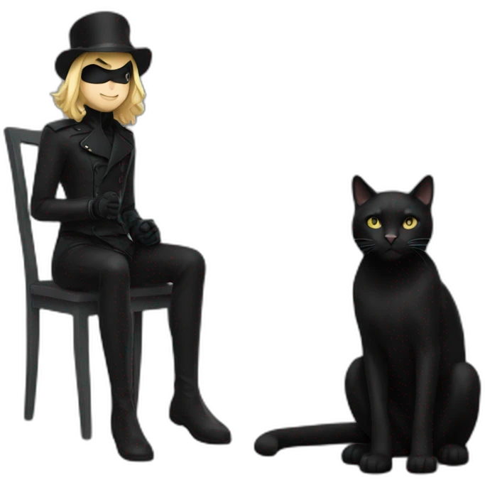 Chat noir et balnc emoji