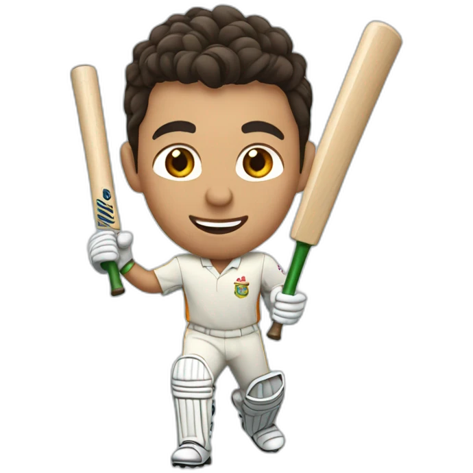 Cristiano playing cricket emoji