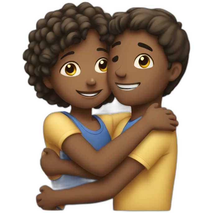 Boy and girl hugging emoji