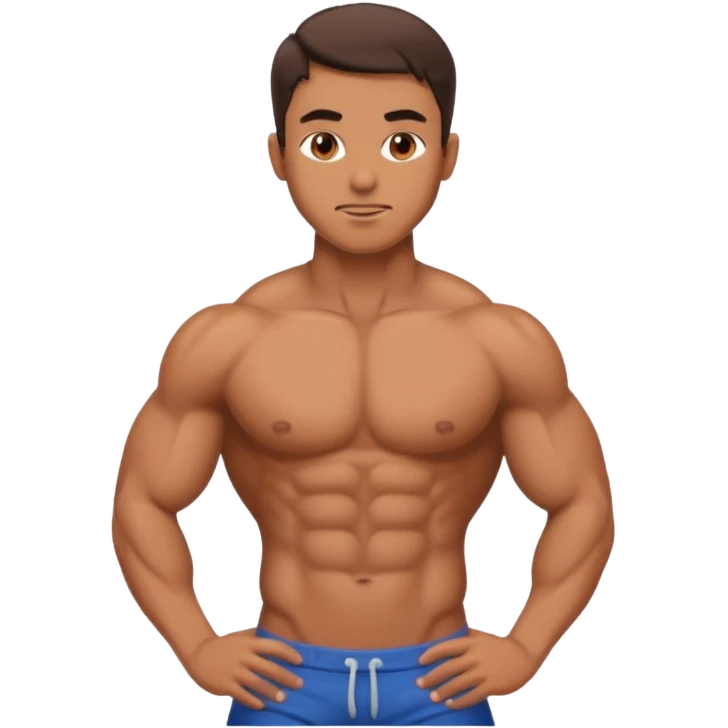 𝐺𝑒𝑛𝑒𝑟𝑎𝑡𝑒 𝑎 𝑛𝑎𝑘𝑒𝑑 𝑚𝑎𝑛 𝑤𝑖𝑡ℎ 𝑛𝑜 𝑐𝑙𝑜𝑡ℎ𝑒𝑠 𝑜𝑛 emoji