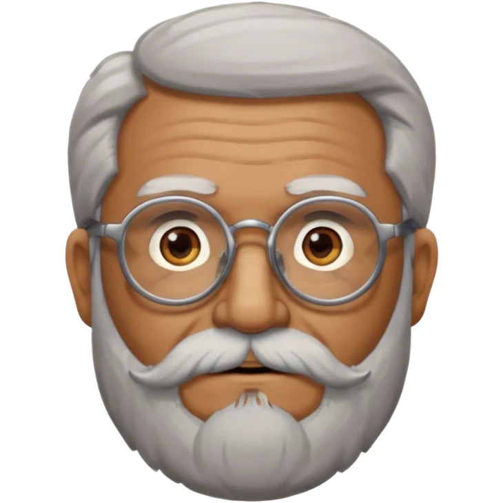  portrait of old man with big, scruffy beard wearing glasses emoji
