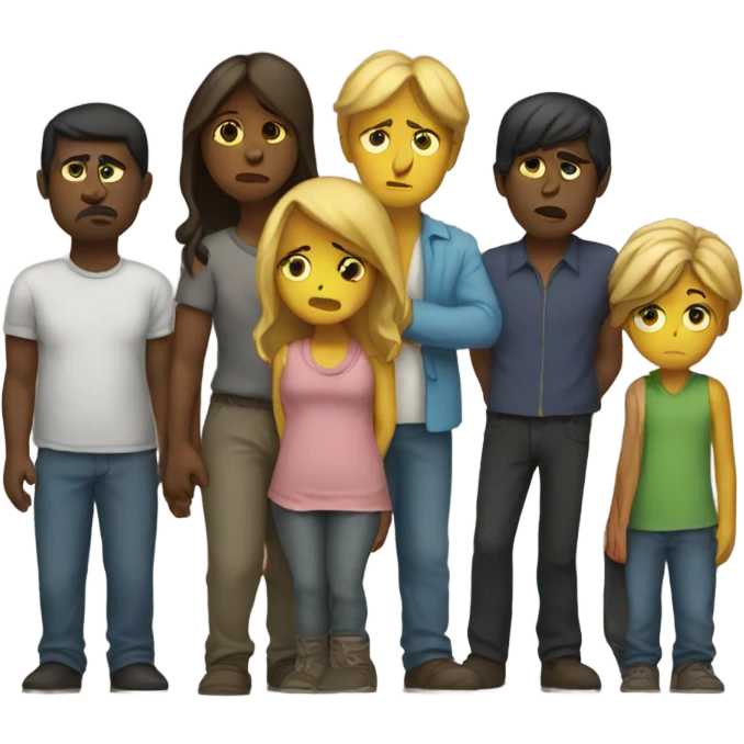 Group of sad people  standing emoji