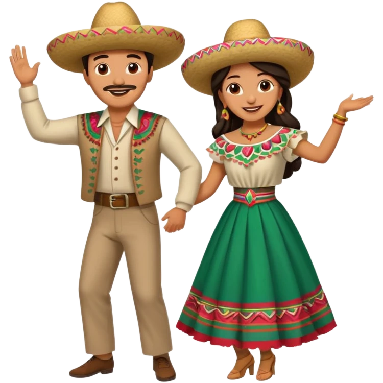 Mexican couple dancing  emoji