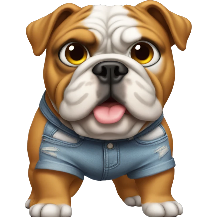 Bulldog wearing hot pants emoji