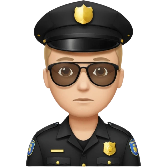 police wear black uniform and sunglasses emoji