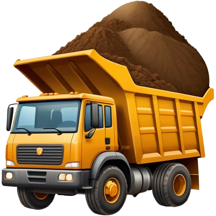 Dump truck with dirt emoji
