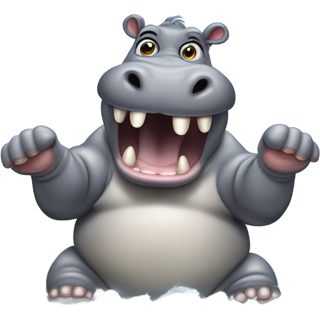 a hippo wishing luck to someone emoji