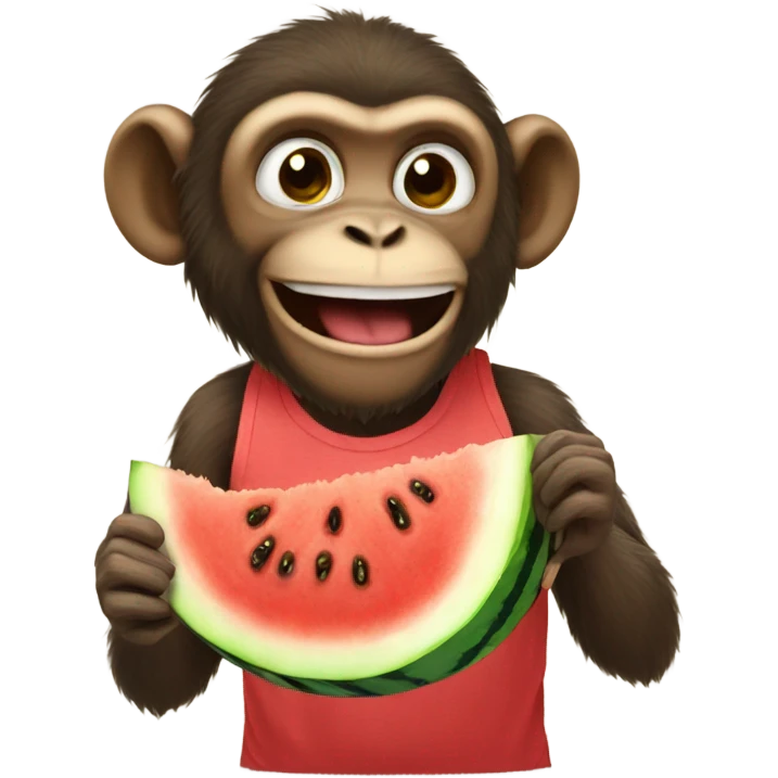 Monkey eating watermelon emoji