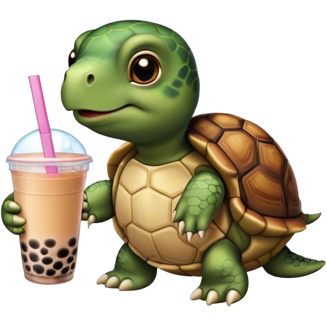 Gay turtle having bubble tea￼ emoji