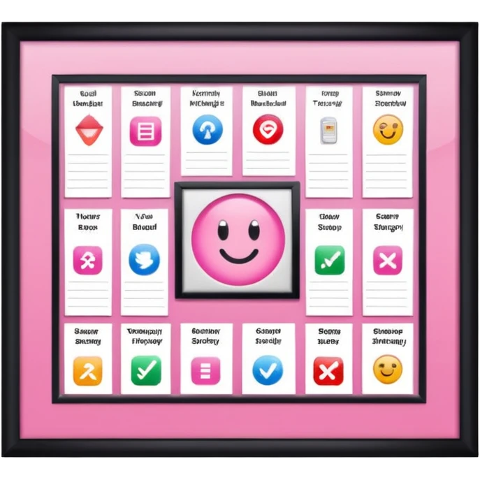 business strategy bord pink  emoji