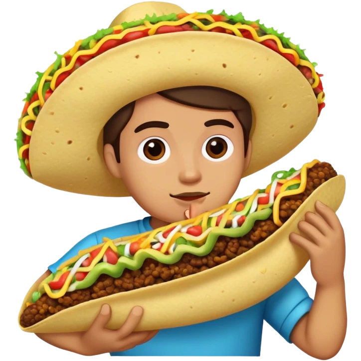 V1 eating a taco emoji