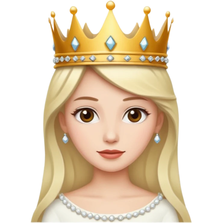 white bride crown emoji