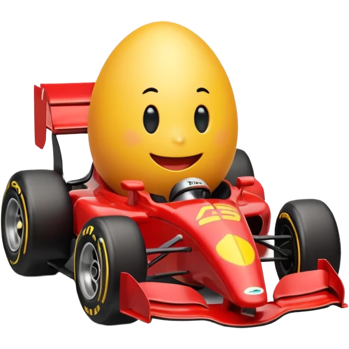 Sweet happy egg in formula 1 car emoji