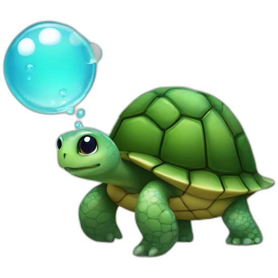 turtle blowing bubbles emoji