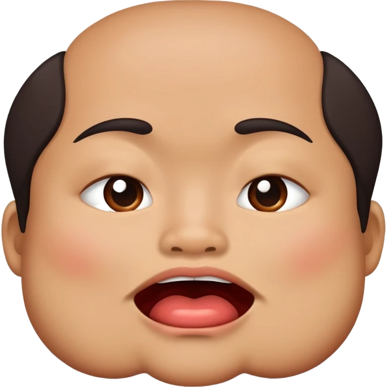 A stereotypical chinese person biting his lip emoji