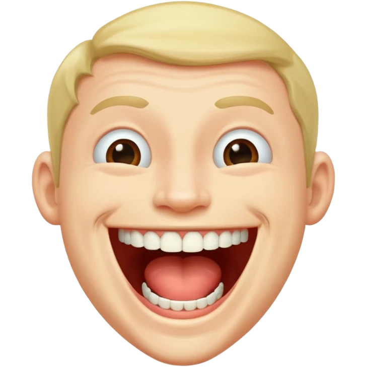 Man laughing with one teeth  emoji