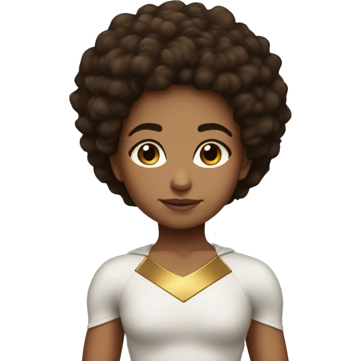 superhero, child, girl, afro brown hair, brown eyes, Hispanic, freckles  emoji