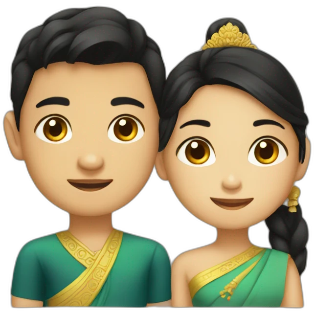 Boy and Girl in khmer culture emoji