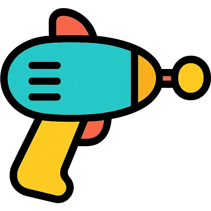 sleek modern raygun icon with color outlines emoji