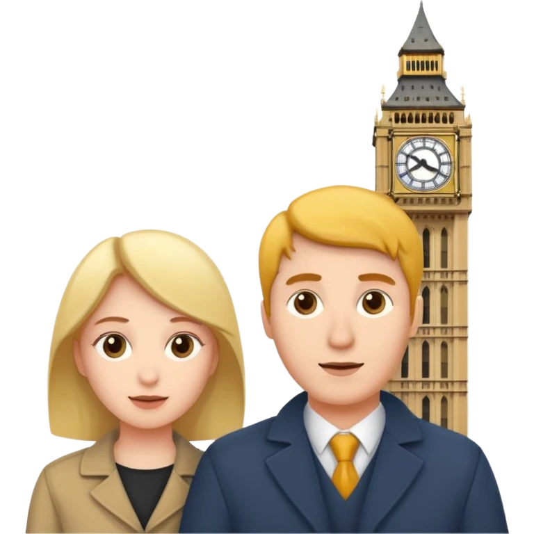 London Big ben with couple  emoji