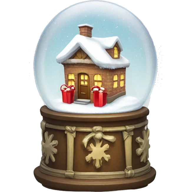 Big present snow globe  emoji