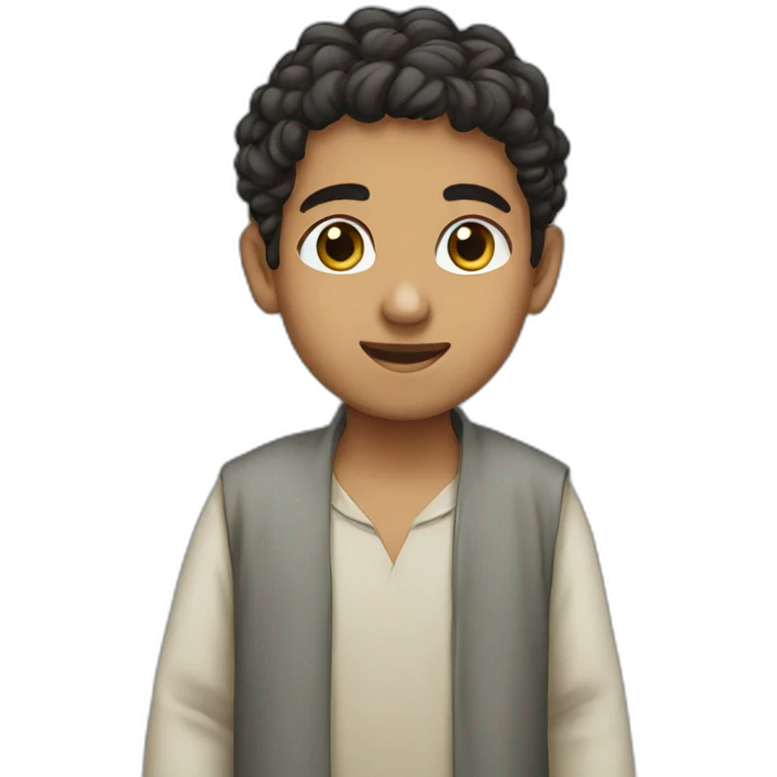 a arabic boy stand Whit israel emoji