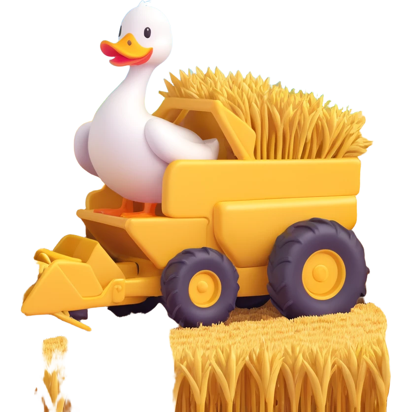animal crossing character, duck that harvest wheat emoji