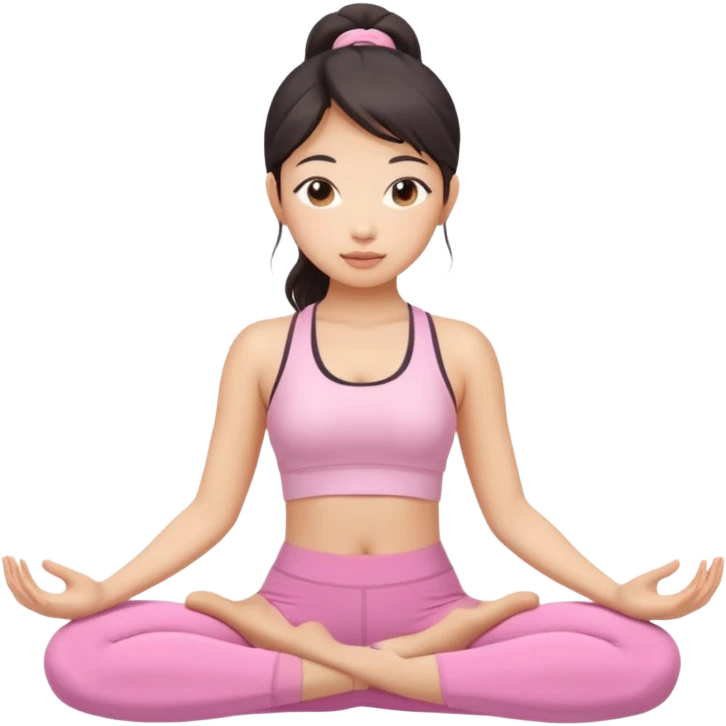 asian yoga girl light pink clothes  emoji