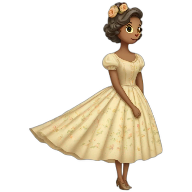 Cuckoo wearing vintage dress emoji