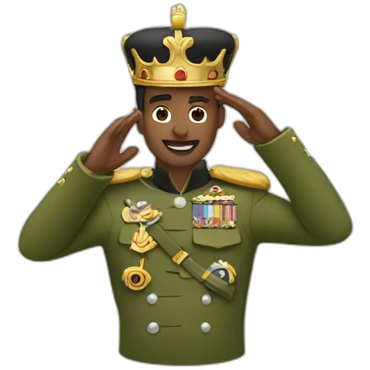 a king army salute with two hands emoji