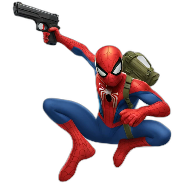 spider man with a gun emoji