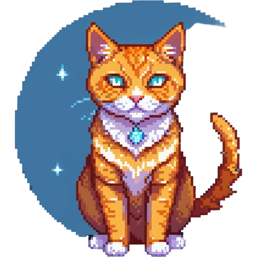 orange cat with magical glowing eyes and magical aura emoji