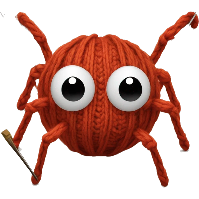 spider knits with knitting needles emoji