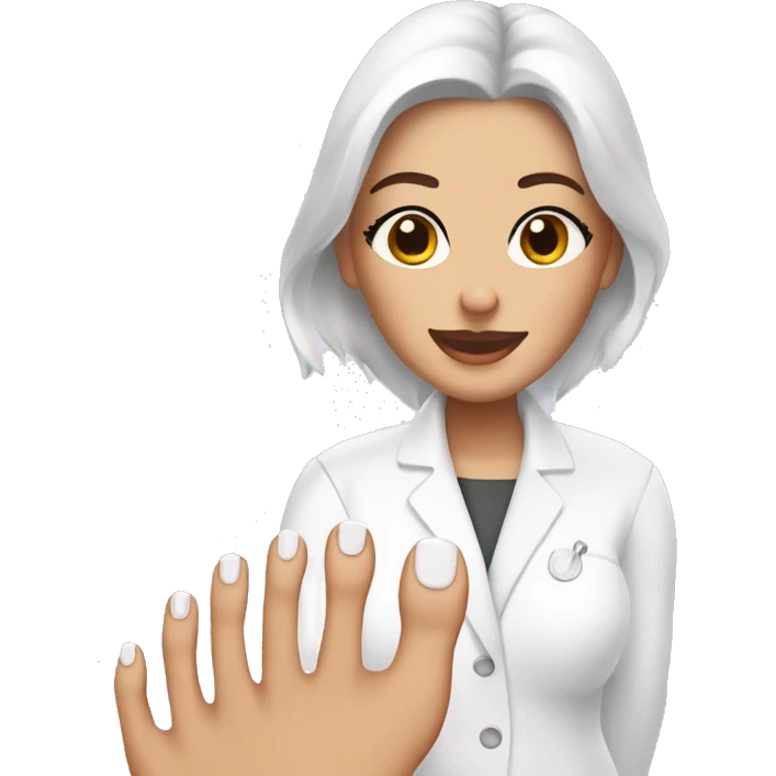 pedicure with white coat emoji