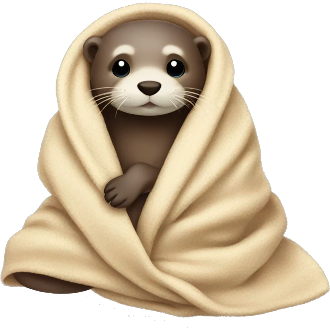 otter cozy in blanket emoji