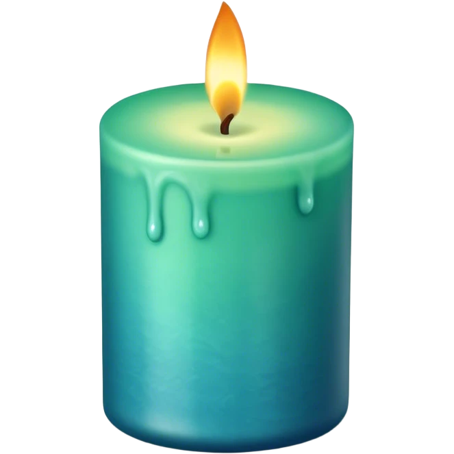 autumn vibe candle in the color blue and green emoji