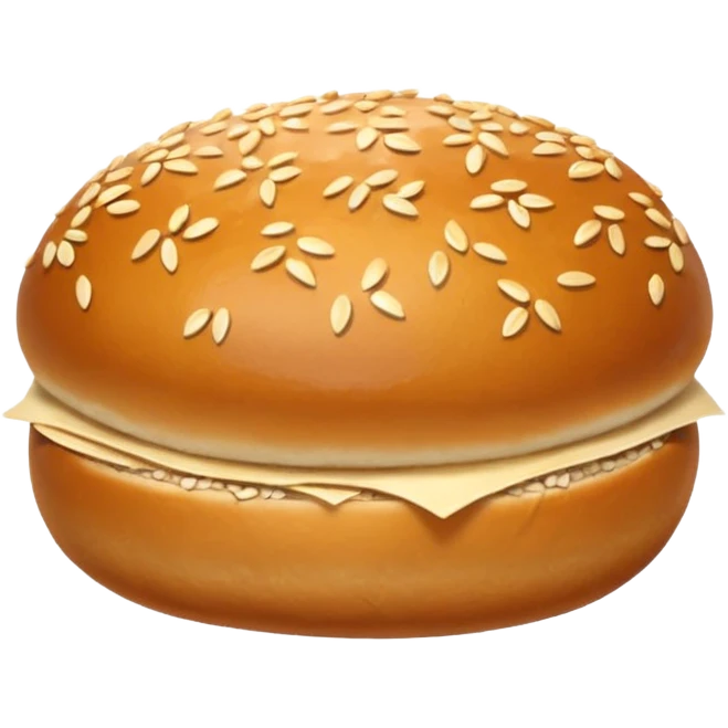 bread bun without cheese or patty emoji